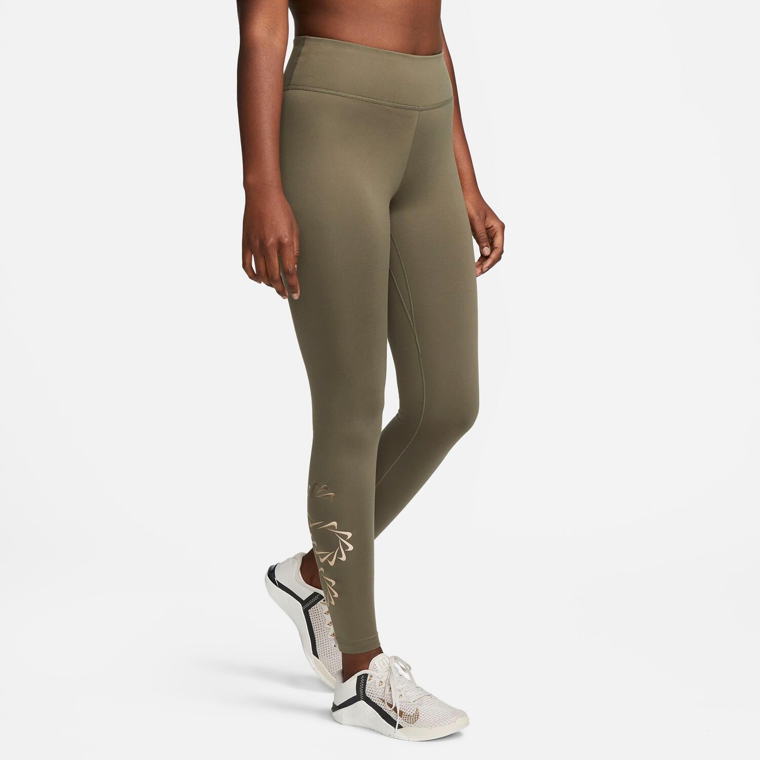 

Женские тренировочные тайтсы со средней посадкой Nike One Therma-FIT, зеленый