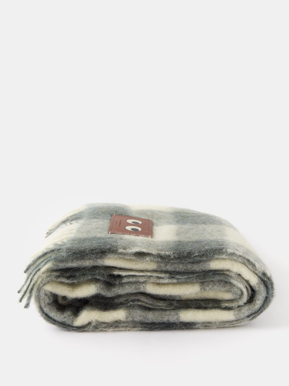 

Одеяло из ткани альпаки eyes в мелкую клетку Anya Hindmarch, серый