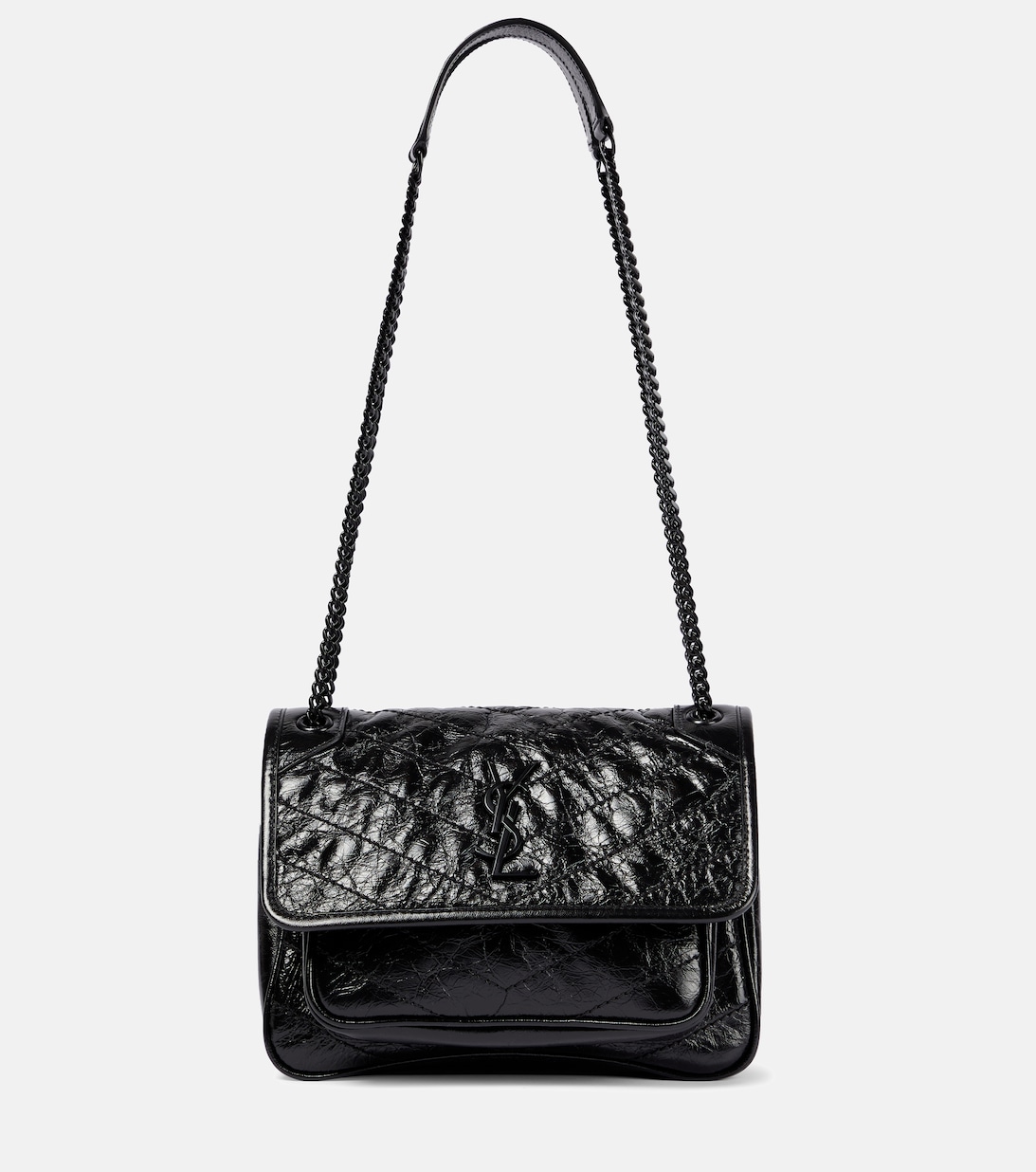 Кожаная сумка через плечо Niki Baby Saint Laurent, черный кожаная сумка мессенджер niki saint laurent черный