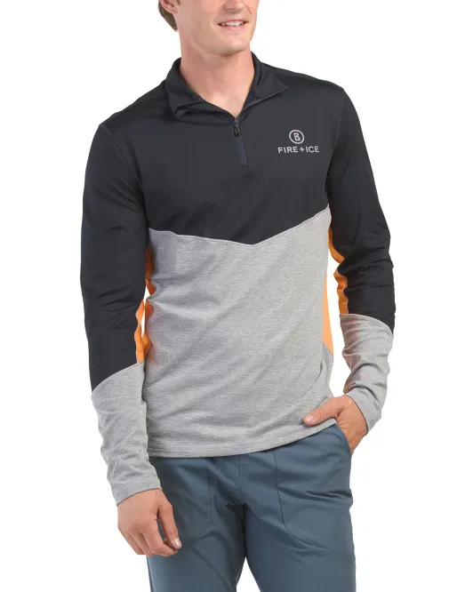 

Топ Baxter с молнией в четверть слоя Bogner Fire & Ice, серый