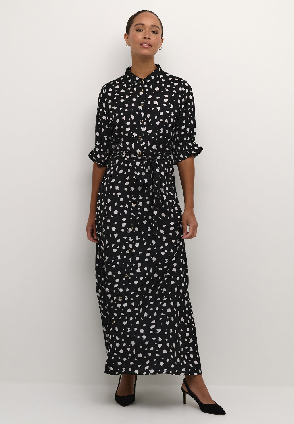 Платье-рубашка Velana Kaffe, цвет black white abstract print