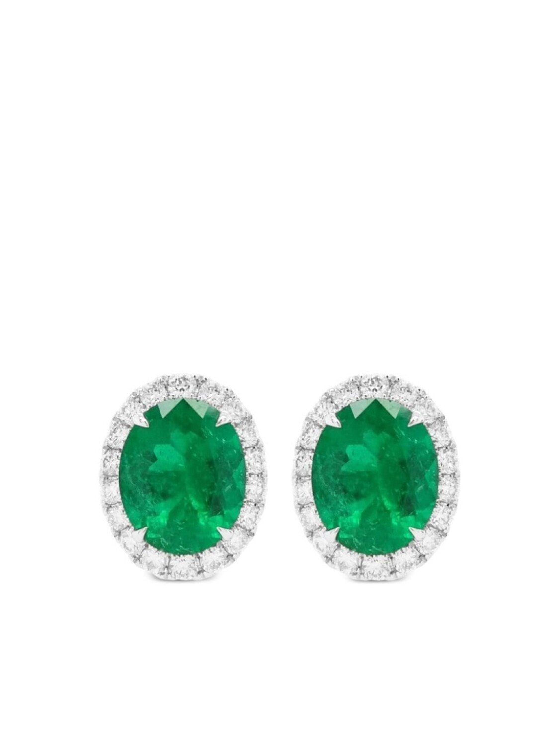 

Серьги из белого золота с изумрудами и бриллиантами HYT Jewelry, серебряный