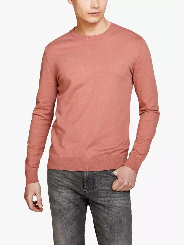 

Джемпер SISLEY Slim Fit Crew Neck Cotton Blend, цвет salmon