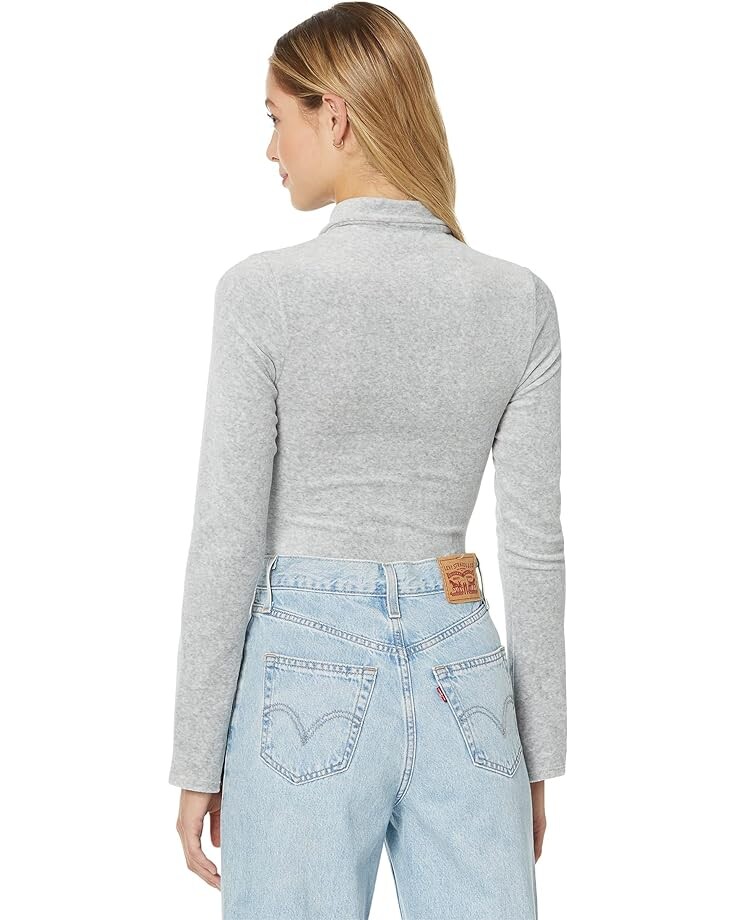 

Поло Only Hearts Velour Polo Bodysuit with Pearl Closure, цвет Heather