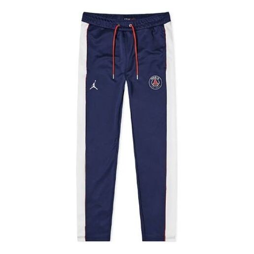 

Спортивные штаны Air Jordan Paris Saint-Germain Side Contrasting Colors Zipper Soccer/Football Sports Pants Blue, мультиколор