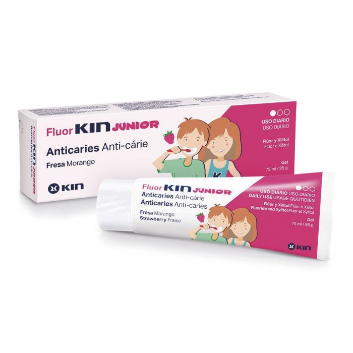Зубная паста Fluor Kin Junior Gel Dentifrico Kin, 75 ml зубная паста biorepair junior со вкусом мяты от 6 до 12 лет