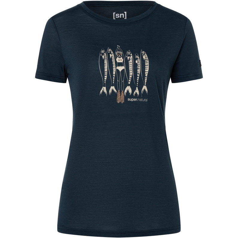 Женская футболка с медными сардинами Super.Natural, синий