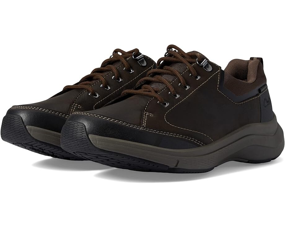 цена Кроссовки Clarks Wave 2.0 Vibe, цвет Dark Brown Oiled Leather Waterproof