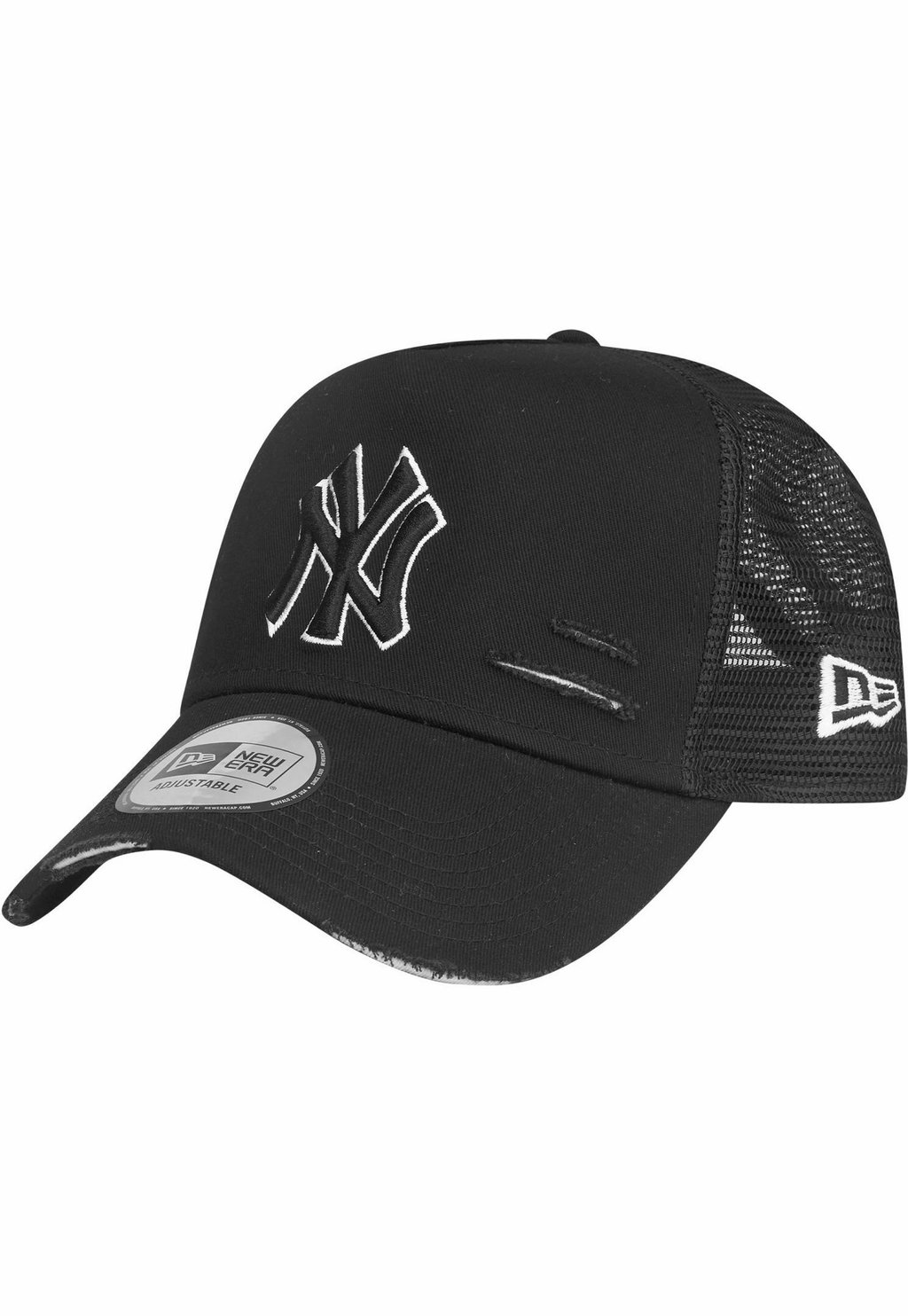 Бейсболка TRUCKER DISTRESSED NEW YORK YANKEES New Era, цвет black white