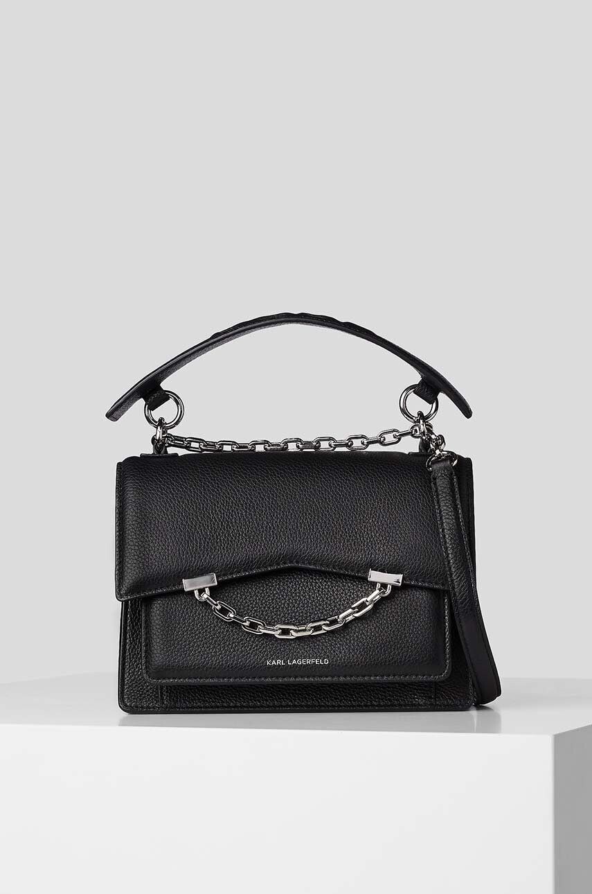 

Кожаная сумочка Карла Лагерфельда Karl Lagerfeld, черный
