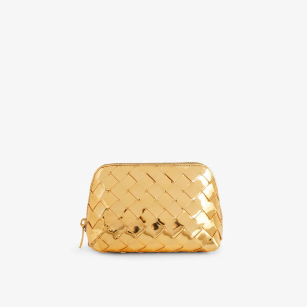 

Клатч Intrecciato из металлизированной кожи Bottega Veneta, желтый