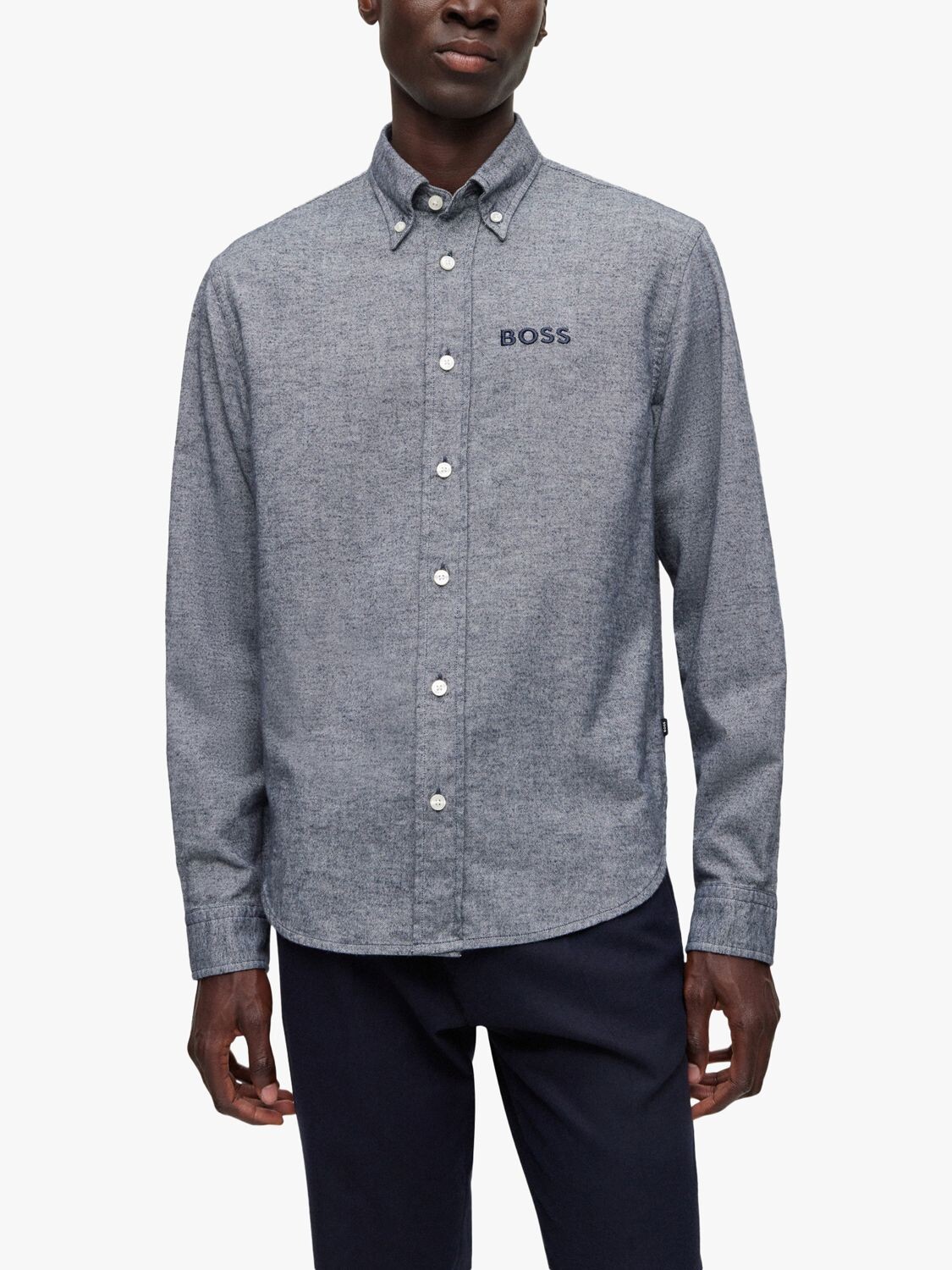 

Рубашка с длинным рукавом и логотипом Owen HUGO BOSS, темно-синий