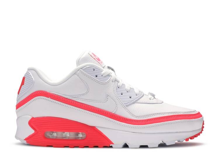

Кроссовки Nike UNDEFEATED X AIR MAX 90 'WHITE SOLAR RED', белый, Белый;серый