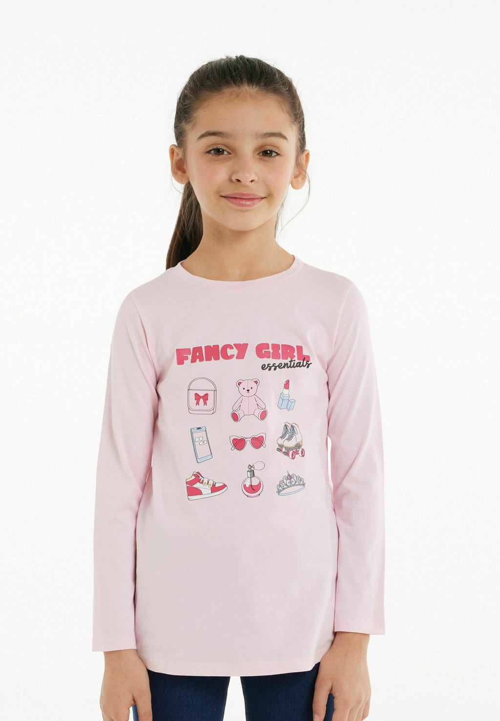Рубашка с длинным рукавом Tezenis, цвет baby pink stampa fancy girl