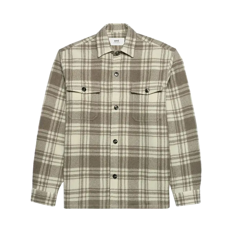 

Куртка Ami Plaid Wool Shirt 'Ivory/Clay', разноцветный