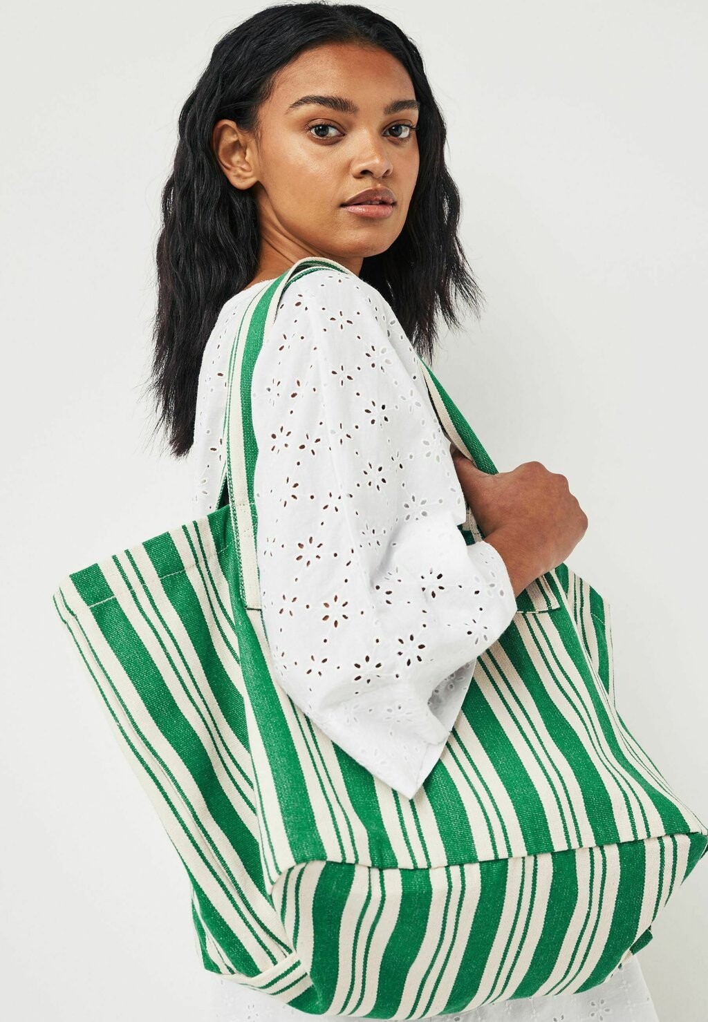 

Сумка STRIPED BLEND SHOPPER Next, цвет green