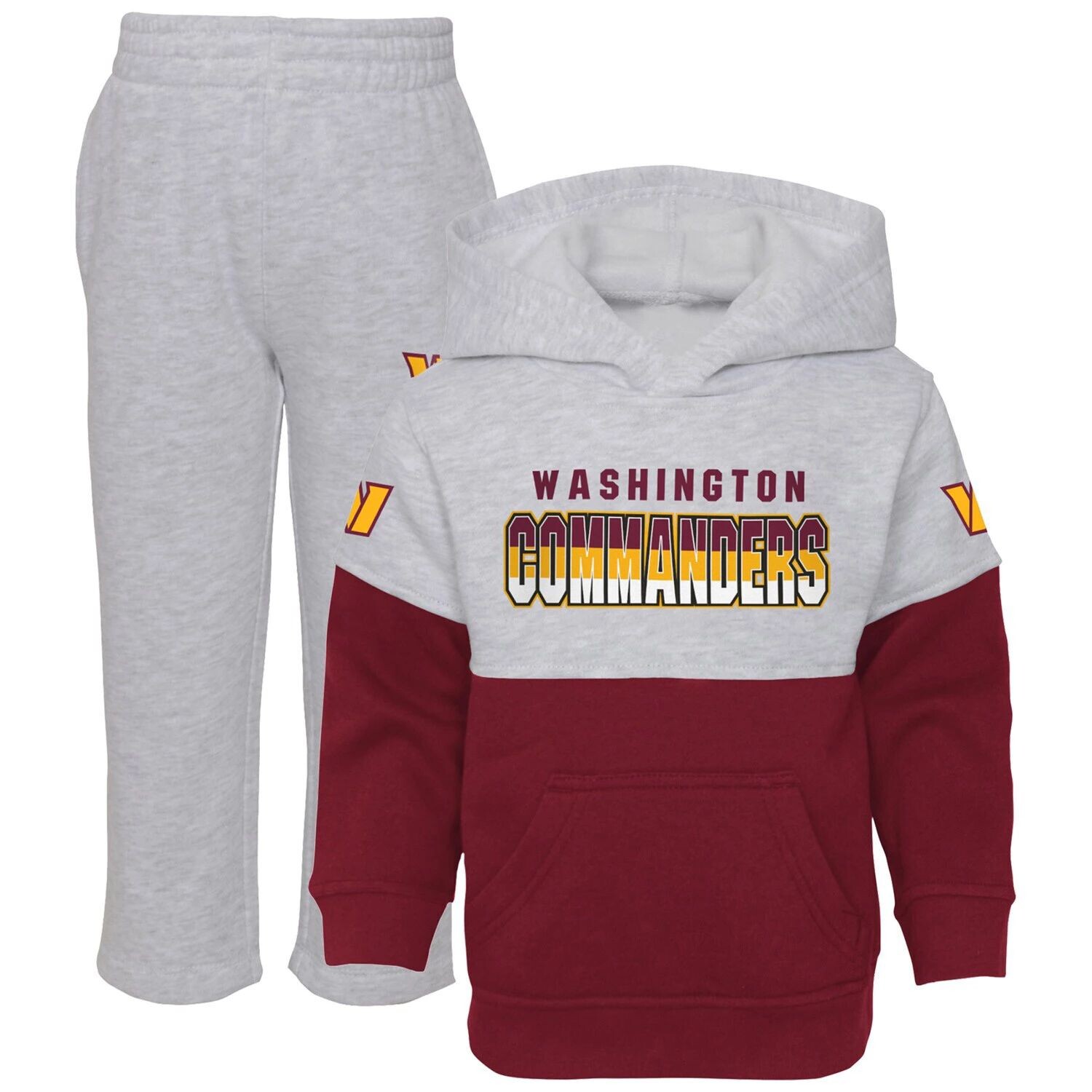 

Комплект из худи и штанов Playmaker для малышей Heather Grey/Burgundy Washington Commanders Playmaker Outerstuff