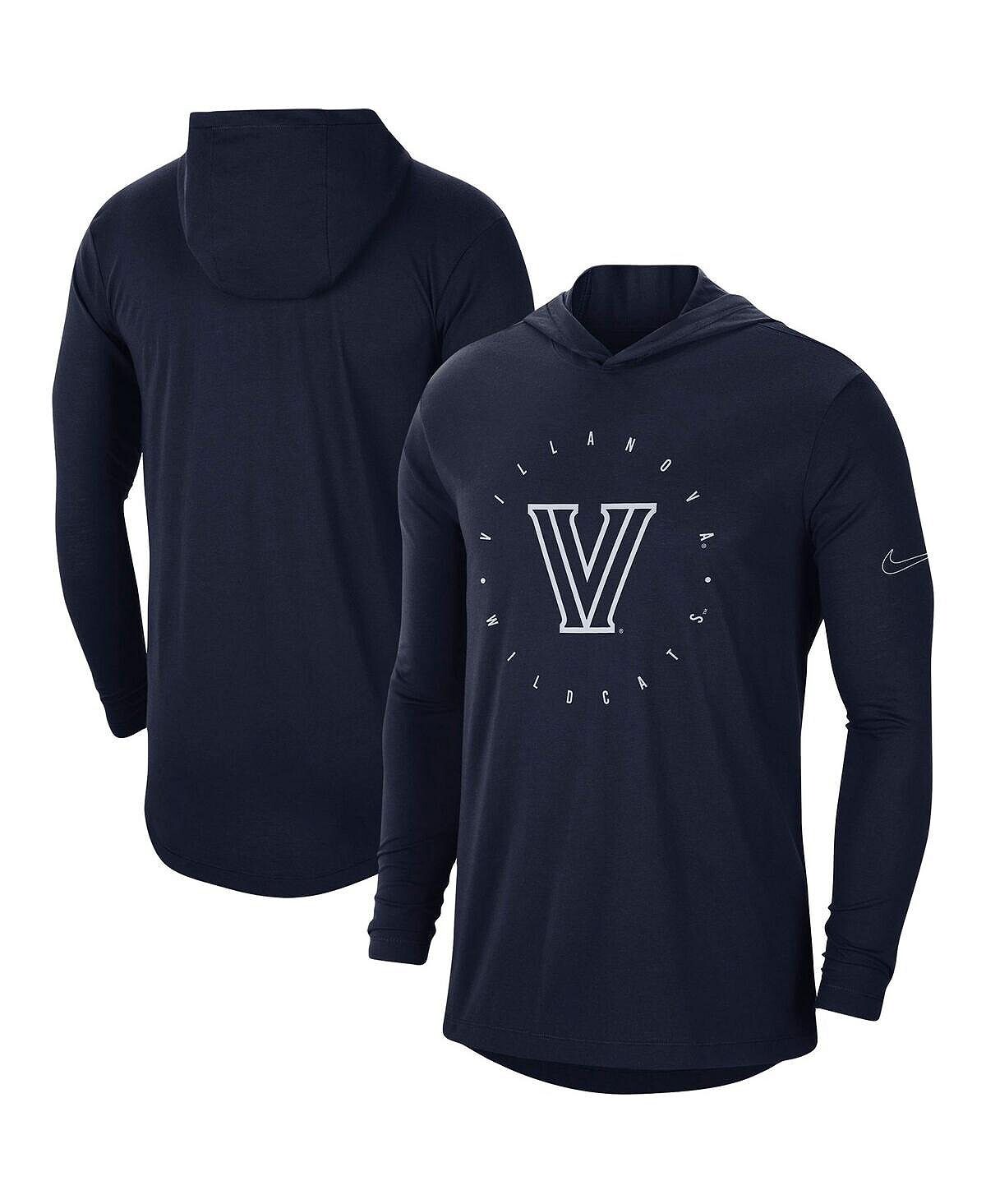 

Мужская темно-синяя футболка с капюшоном и длинными рукавами Villanova Wildcats Campus Tri-Blend Performance Nike, Синий