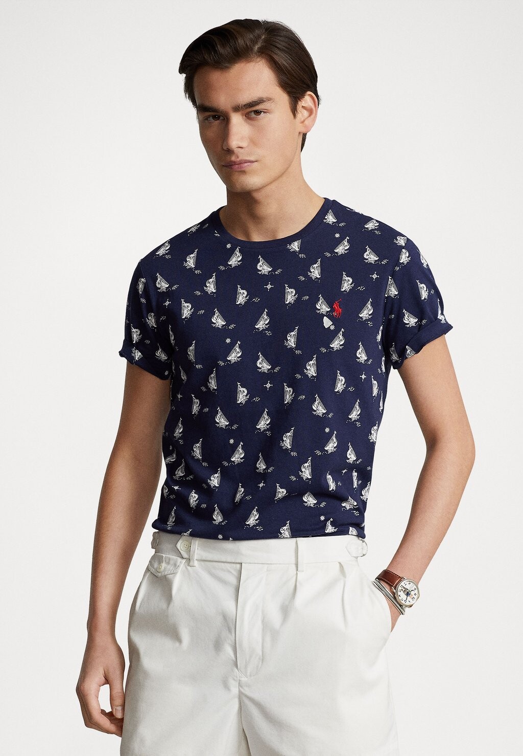 

Футболка с принтом Polo Ralph Lauren, темно-синий