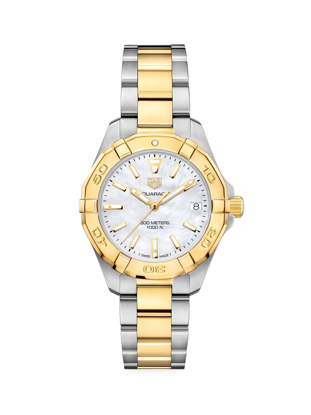 

Часы Aquaracer с браслетом из золота и нержавеющей стали TAG Heuer, золотой