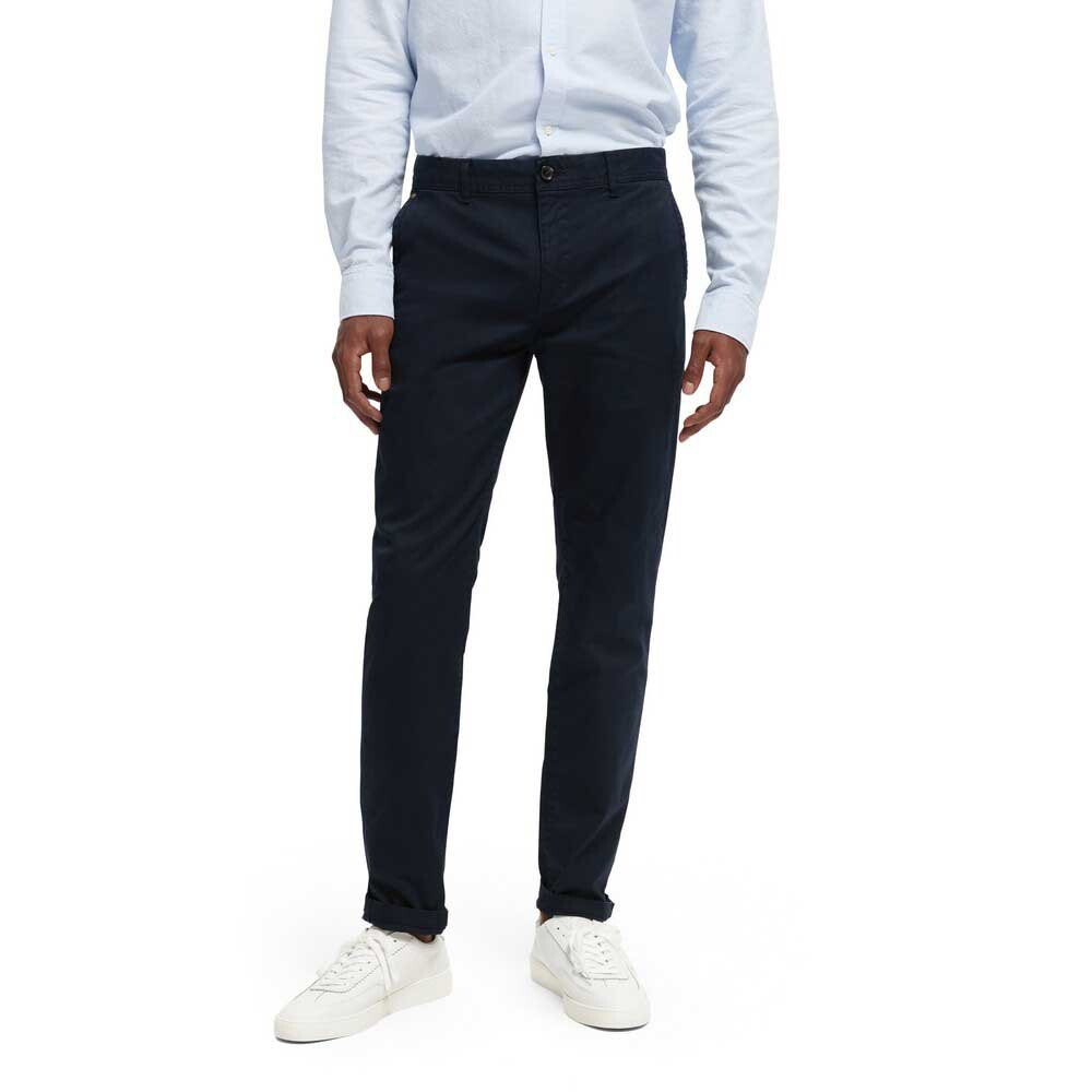 

Брюки Scotch & Soda Essentials Mott Super Slim Fit Chino, синий