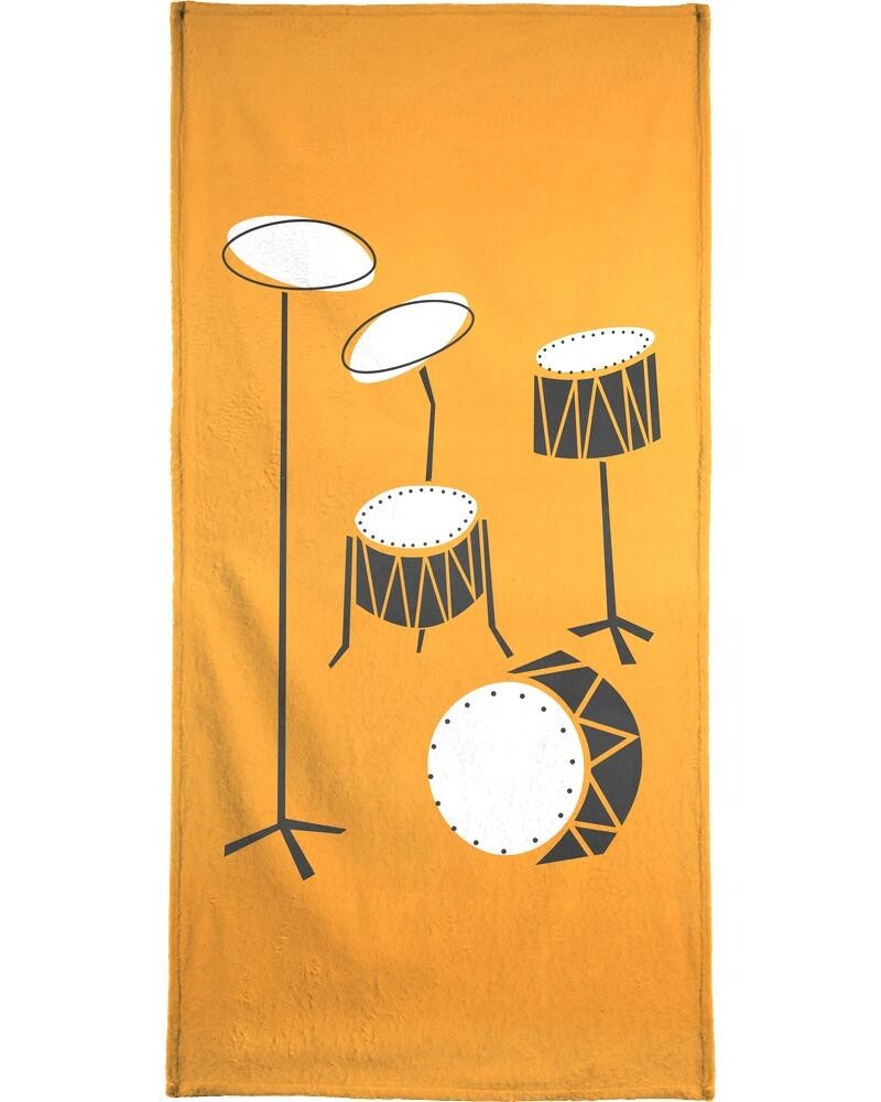 

Полотенце для ванной Juniqe Drums, цвет Grau & Orange