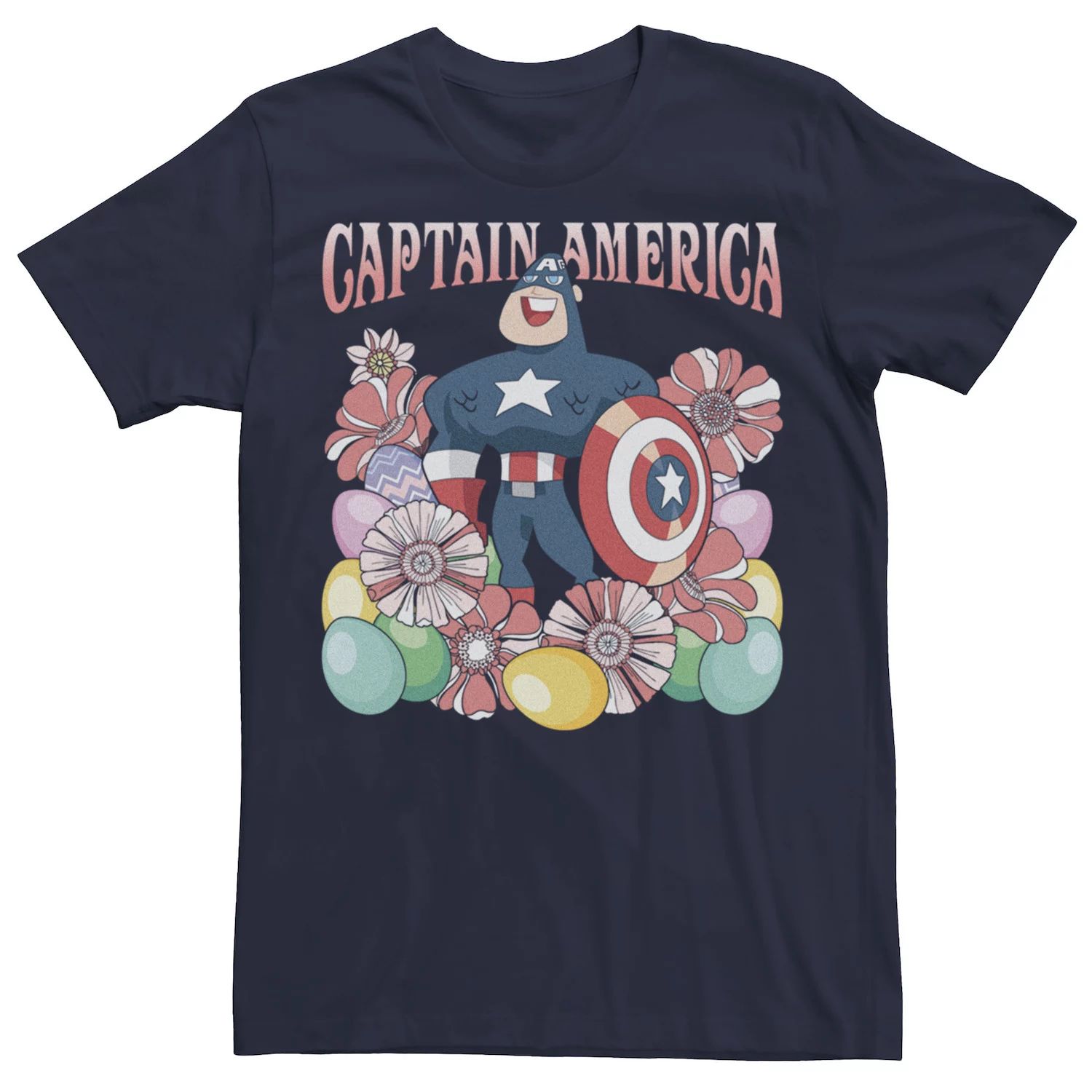 цена Мужская пасхальная футболка Marvel «Капитан Америка собирает яйца с 41 года» Licensed Character