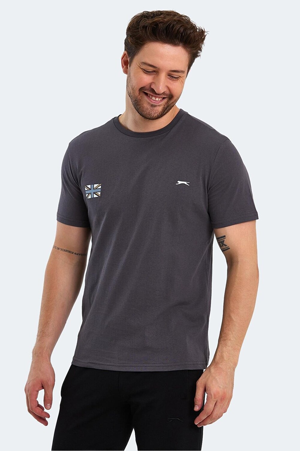 

PACET Мужская футболка с коротким рукавом темно-серая SLAZENGER, Серый