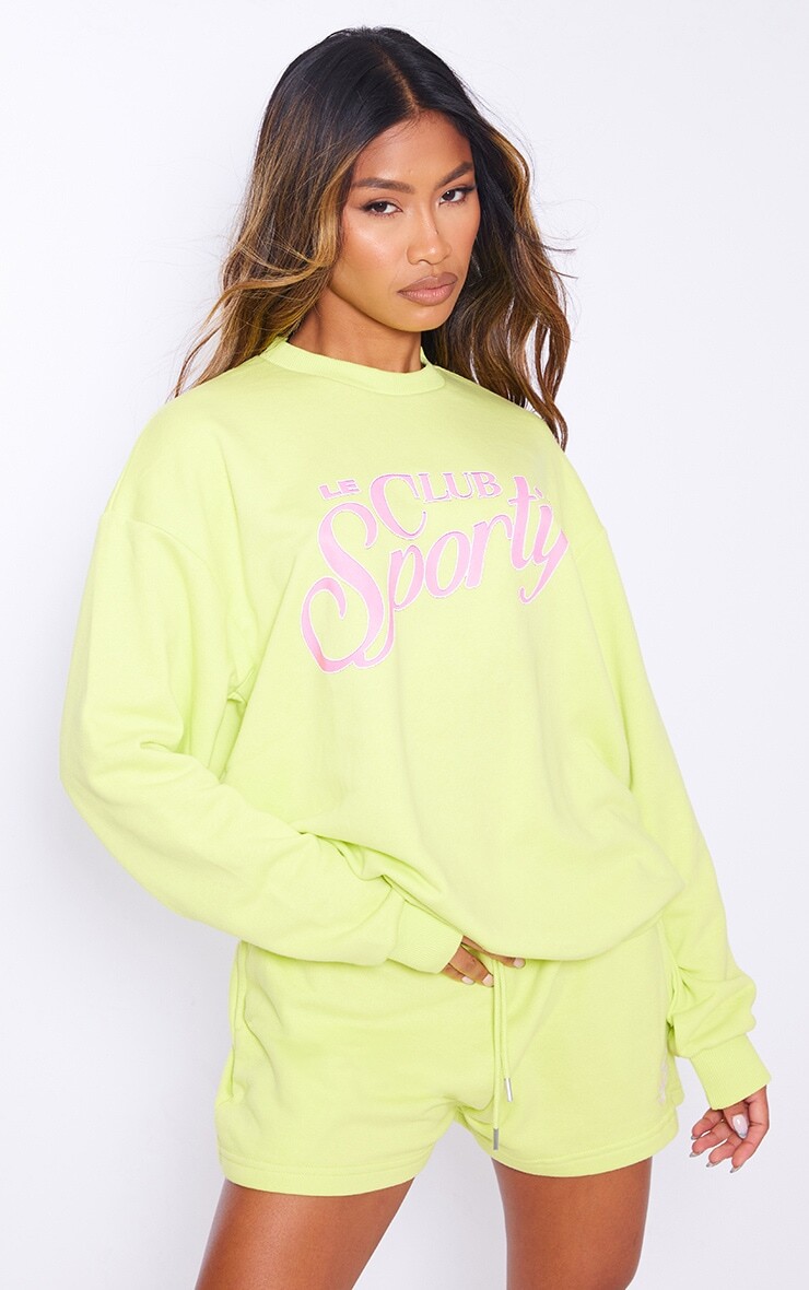 

PrettyLittleThing Легкий свитшот оверсайз с принтом «Лаймовый слоган»