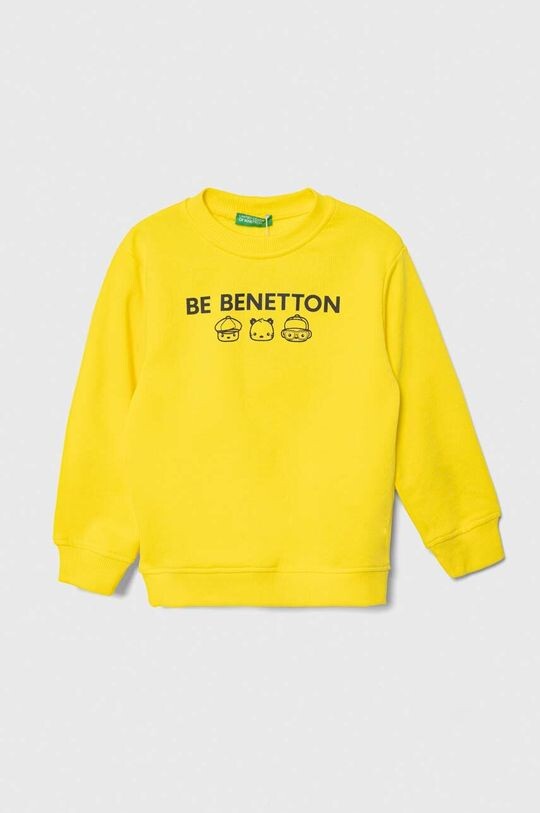 

Детская хлопковая толстовка United Colors of Benetton, желтый