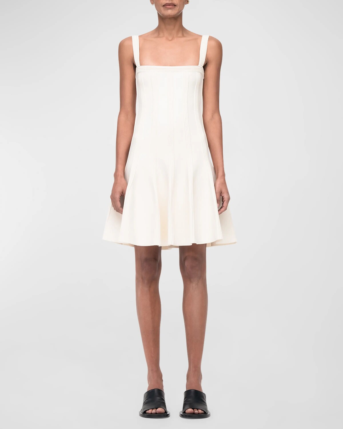 

Мини-платье османской вязки Another Tomorrow, цвет Off White