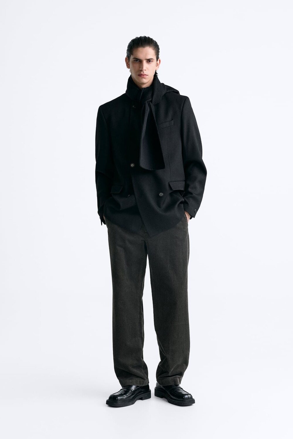 

Вельветовые брюки ZARA, серый