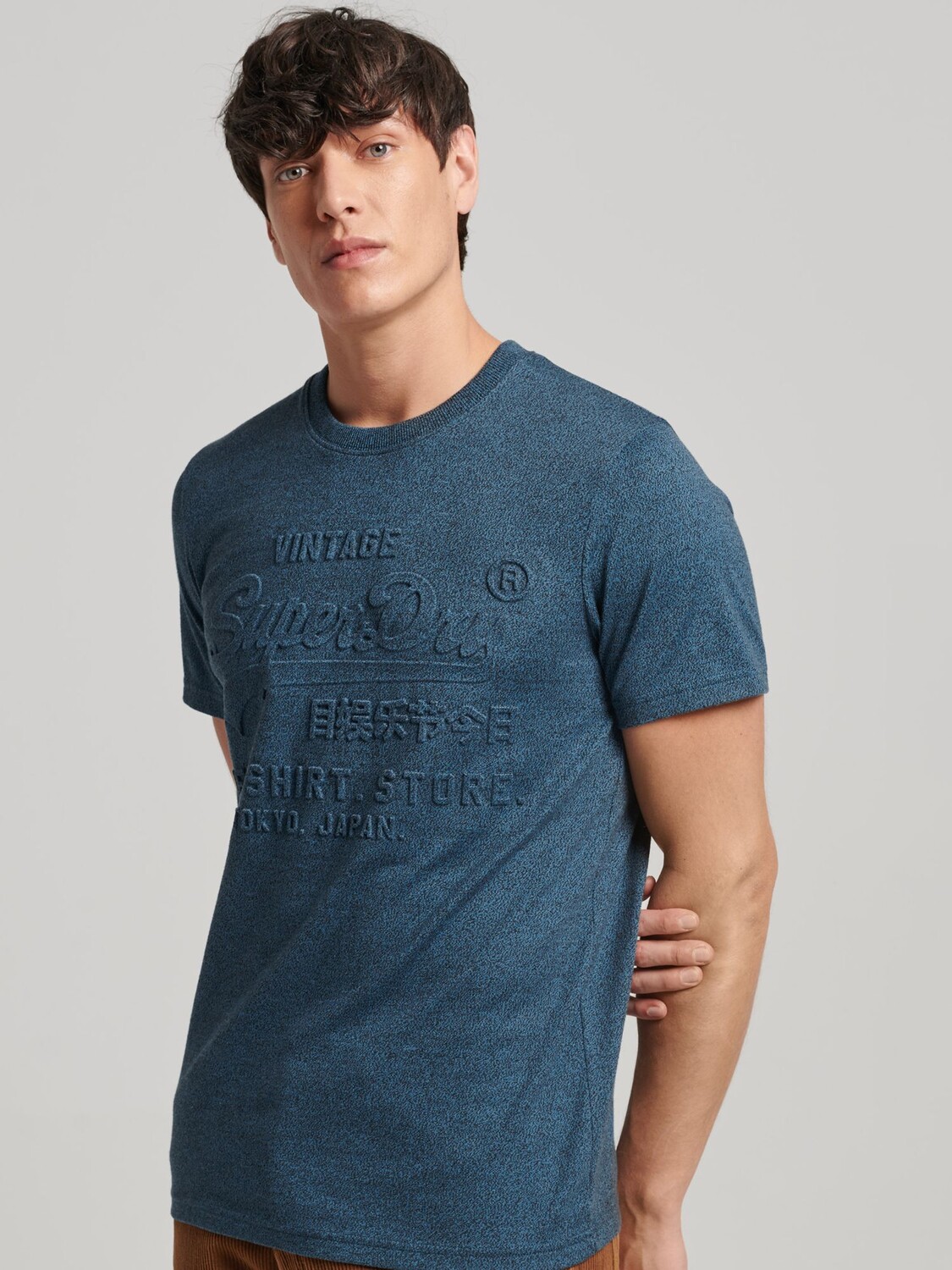 

Футболка с тисненым логотипом Superdry Vintage, цвет Charred Teal Grit
