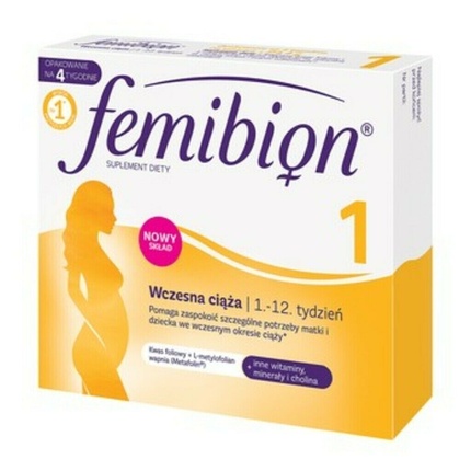 1 ранняя беременность 28, 56, 84 таблетки фолиевой кислоты и витаминов, Femibion
