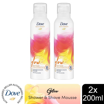 Dove Bath Therapy Glow Мусс для душа и бритья с ароматом апельсина и ревеня 200 мл