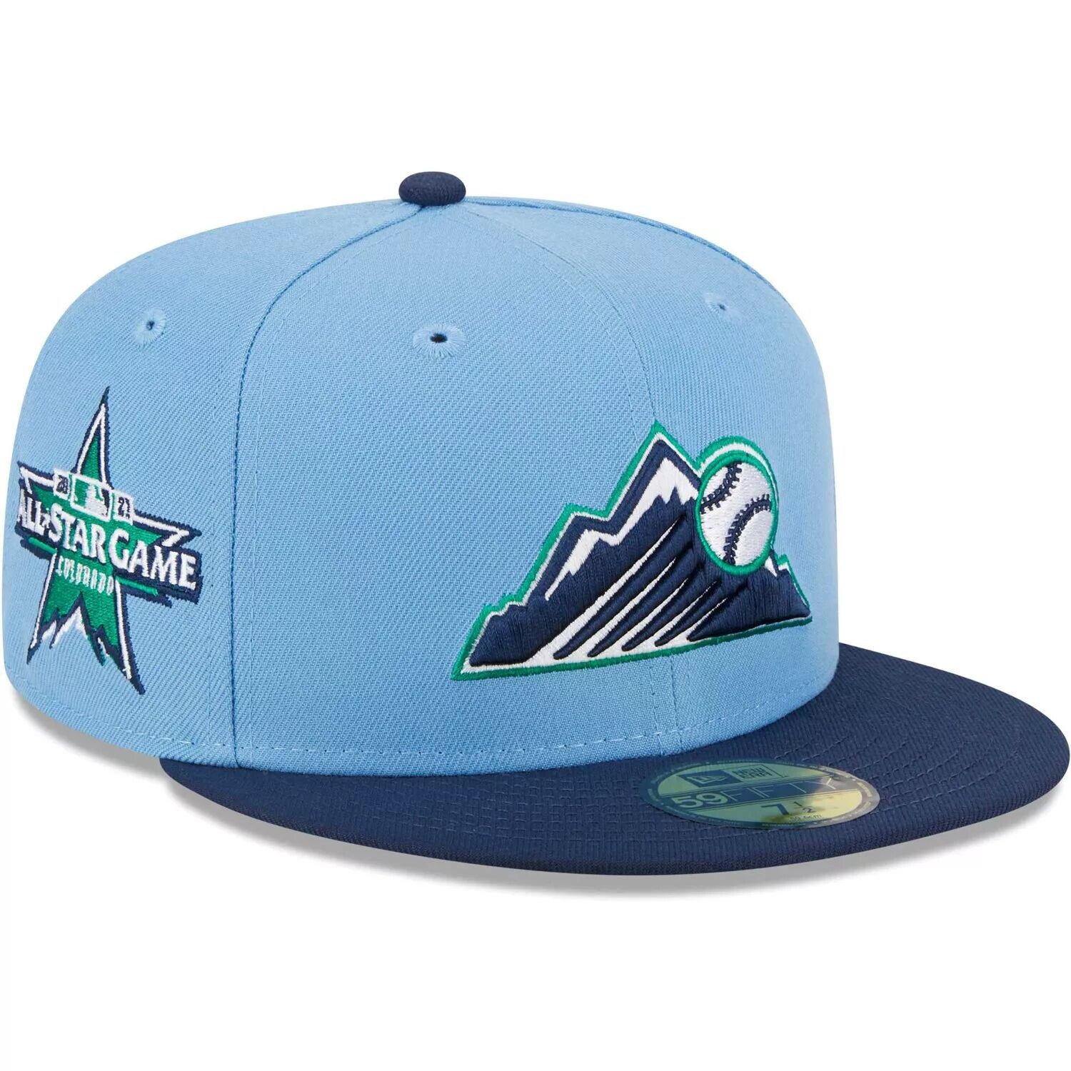 

Мужская шляпа New Era светло-синяя/темно-синяя Colorado Rockies Green Undervisor 59FIFTY
