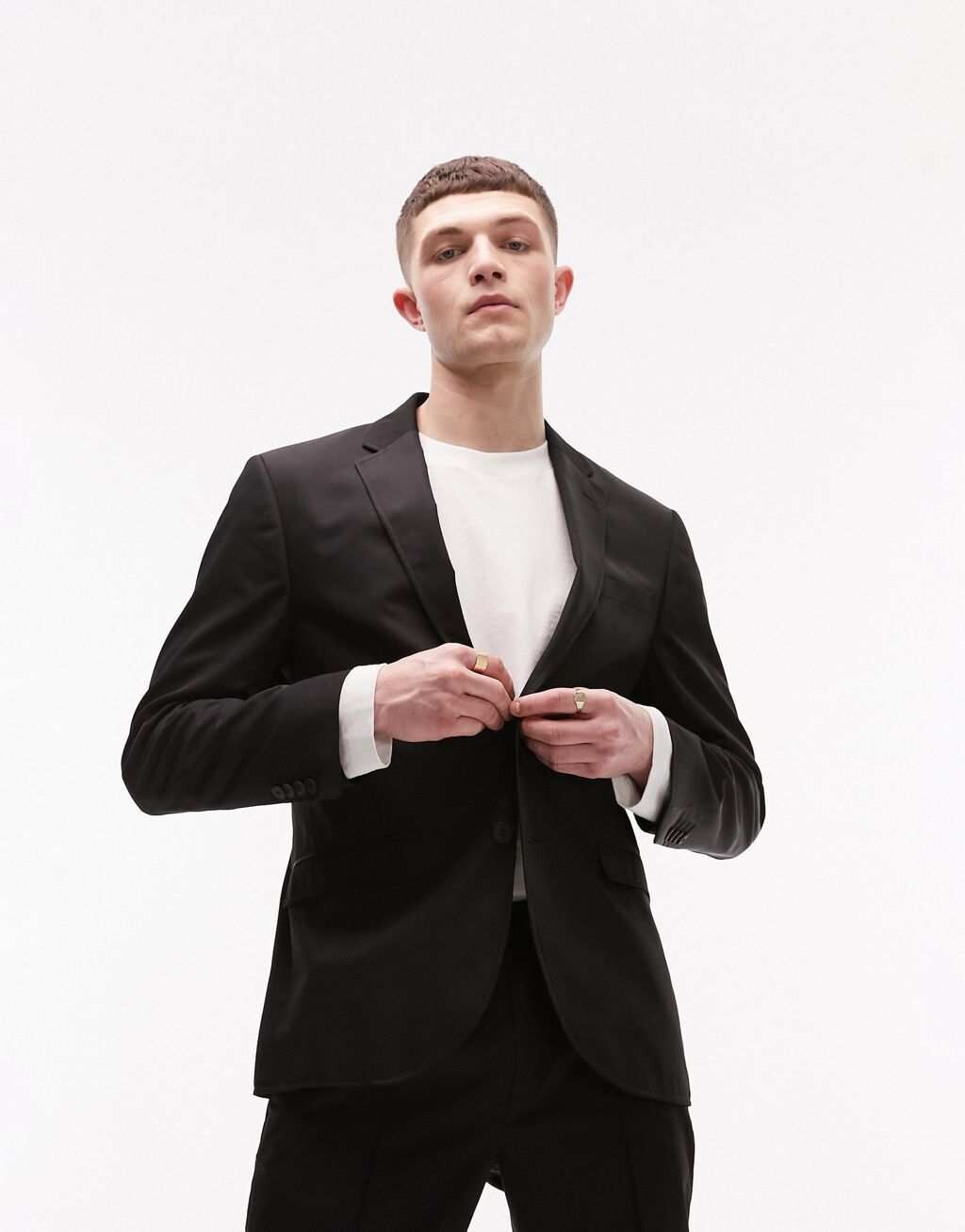

Черный узкий пиджак на двух пуговицах Topman