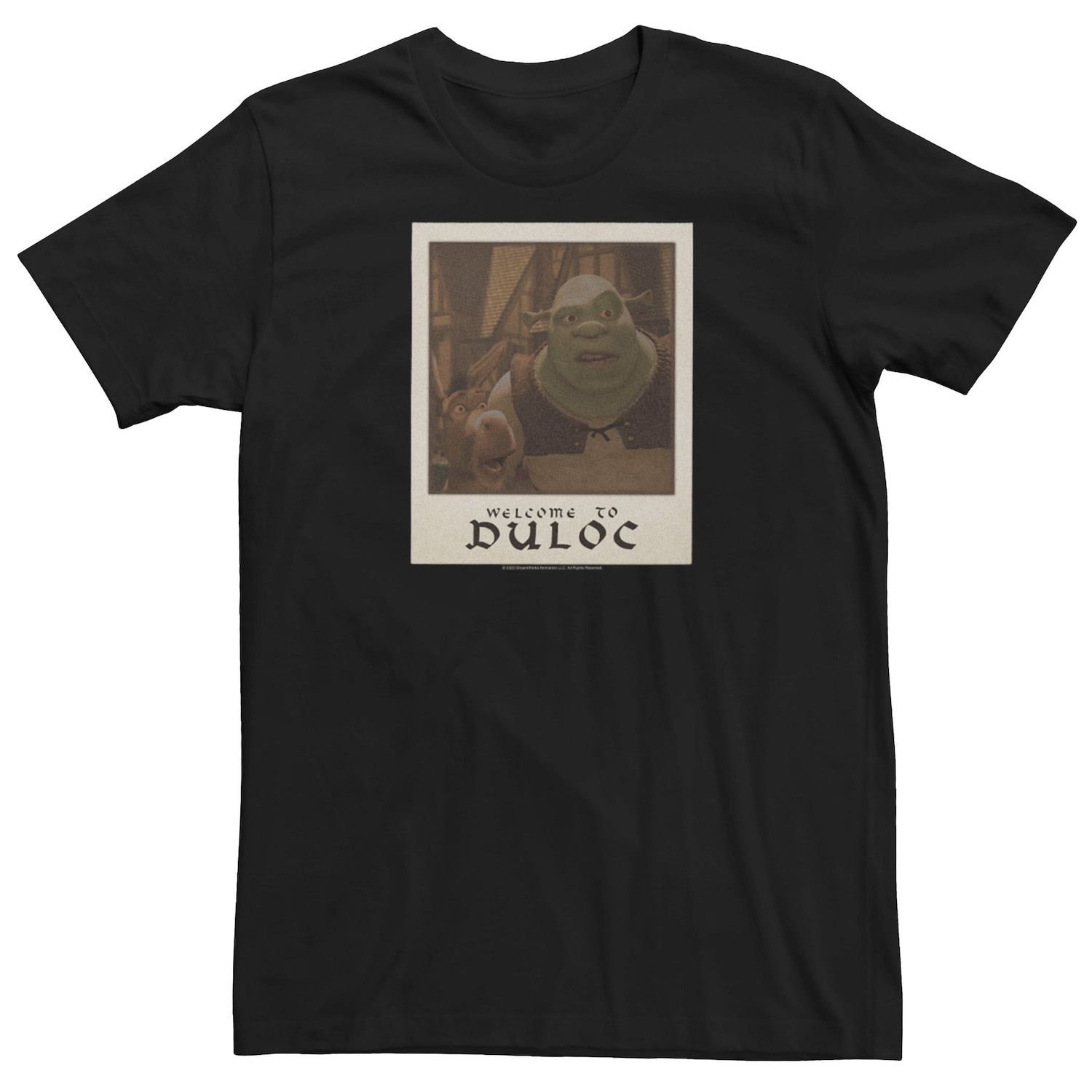 Мужская футболка с портретом Shrek & Donkey Welcome To Duloc Licensed Character