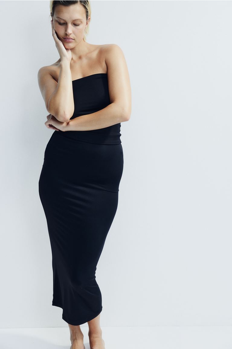 Юбка макси из микрофибры H&M, черный юбка размер m серый