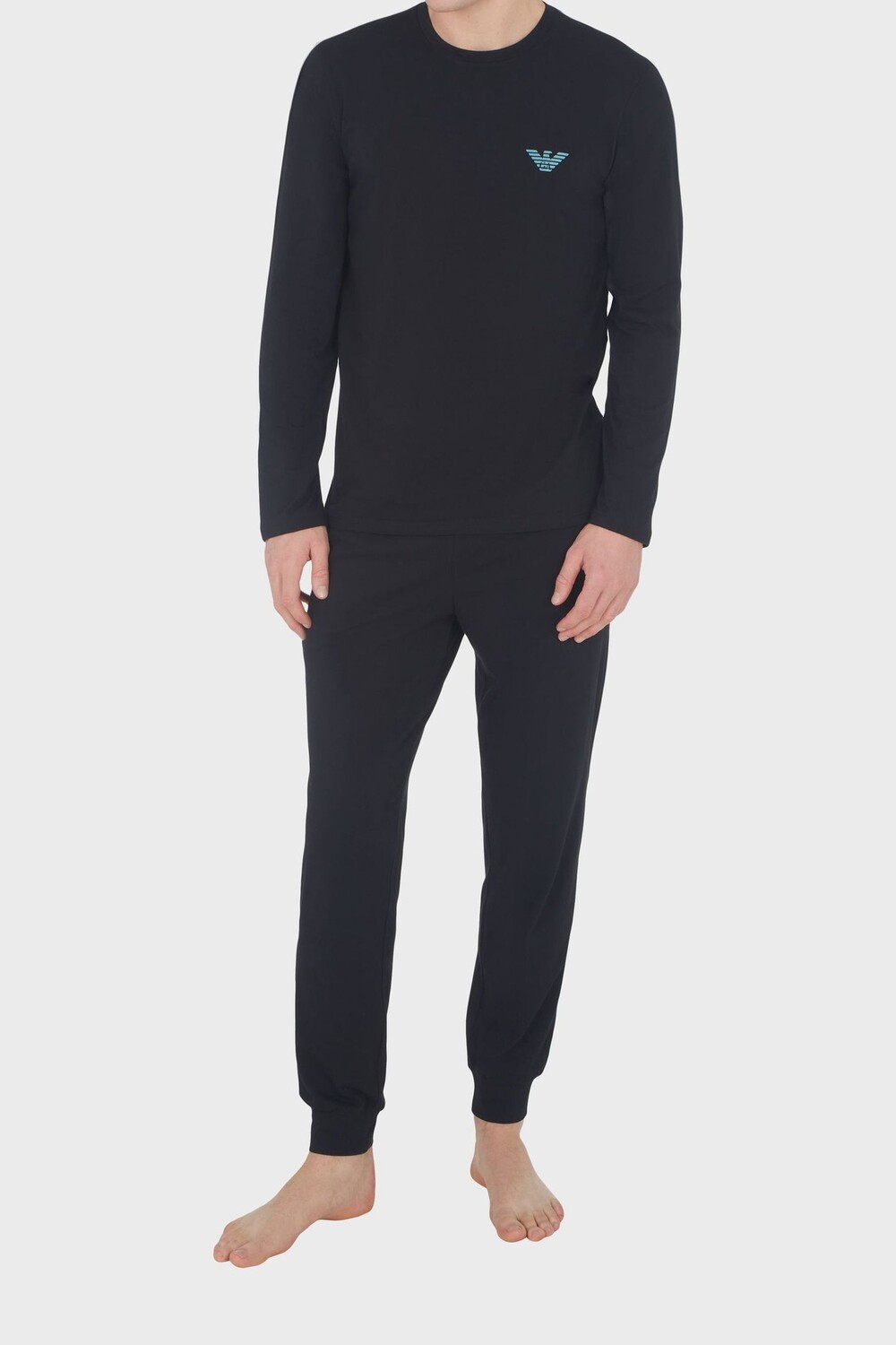 

Черная пижама с длинными рукавами Emporio Armani, черный