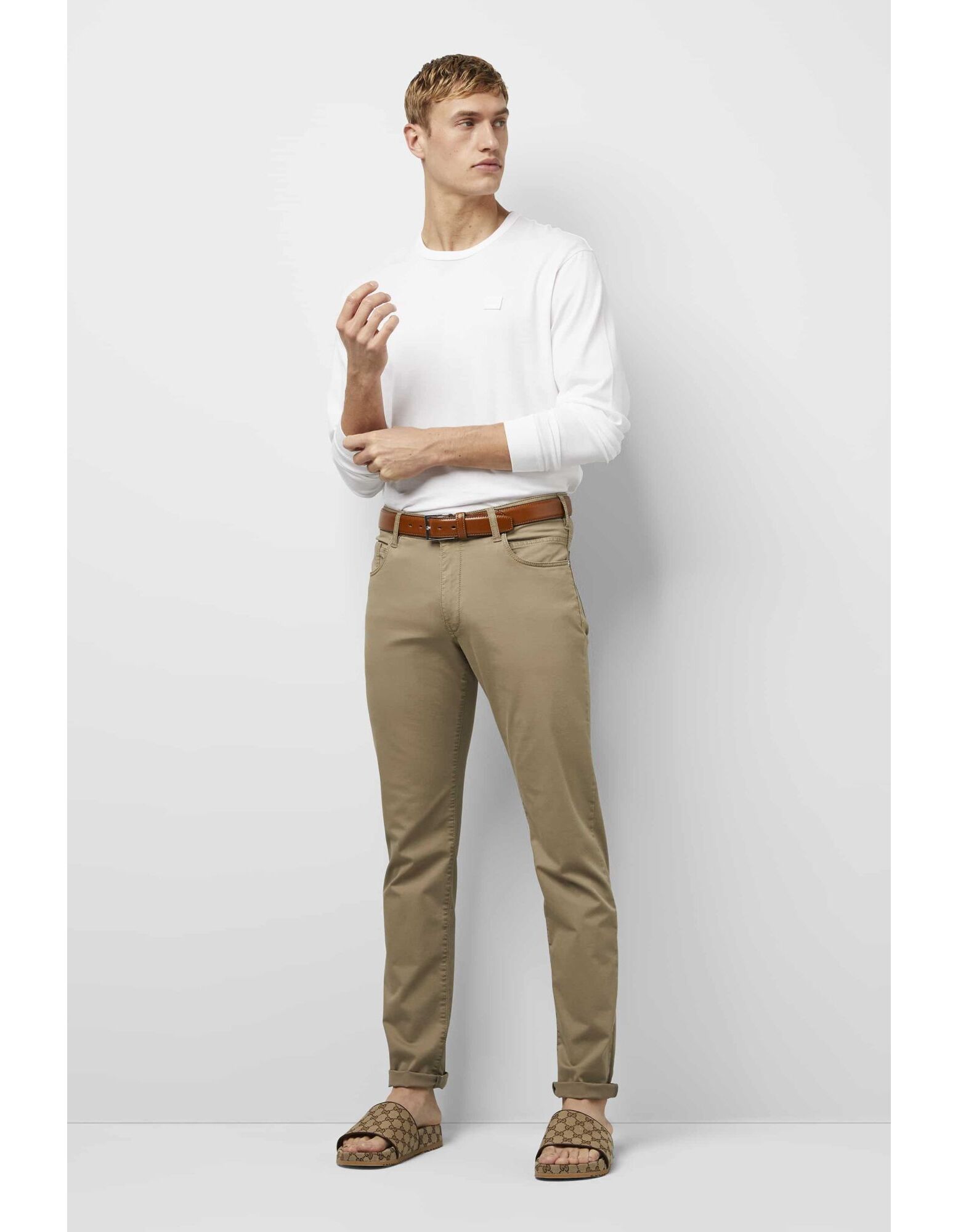 Тканевые брюки Meyer Baumwoll, коричневый