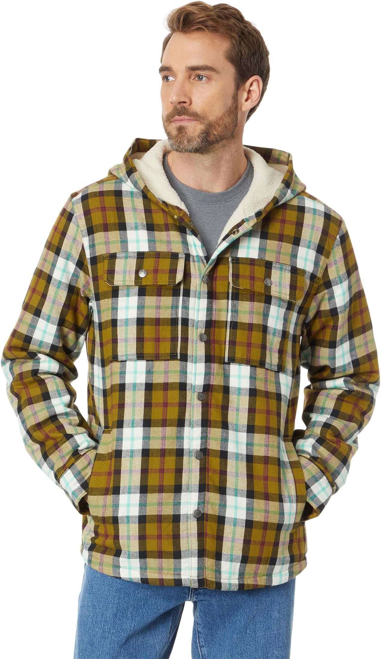 цена Рубашка в стиле Кэмпшир с капюшоном The North Face, цвет Sulphur Moss Medium Bozeman Plaid