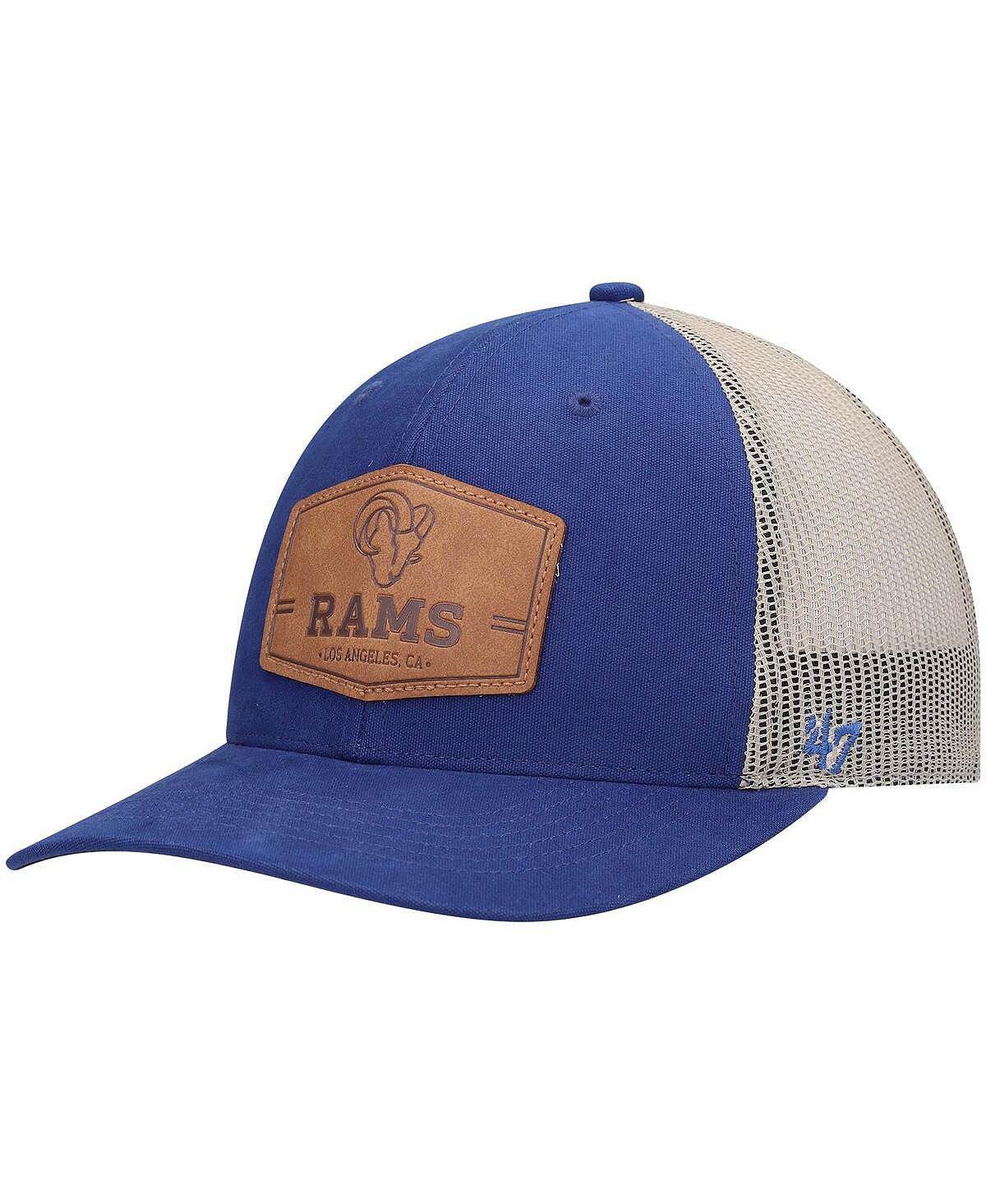 Мужская регулируемая шляпа из сыромятной кожи Royal Los Angeles Rams '47 Royal, натуральный цвет '47 Brand