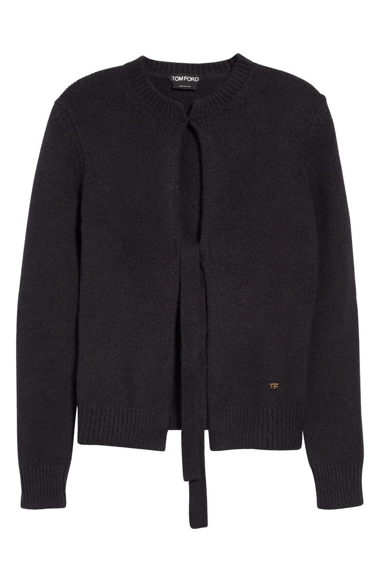 

Кардиган из смесового хлопка с завязками спереди TOM FORD, черный