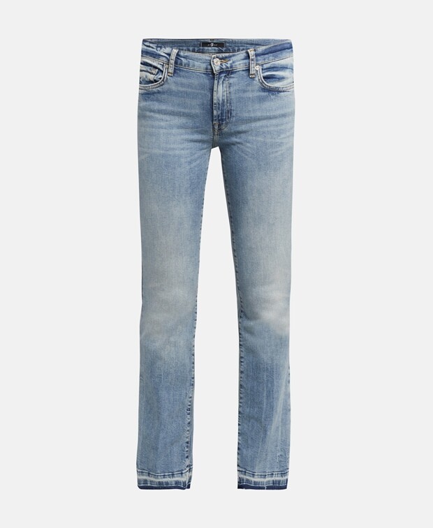 

Джинсы с вырезом 7 for all Mankind, светло-синий
