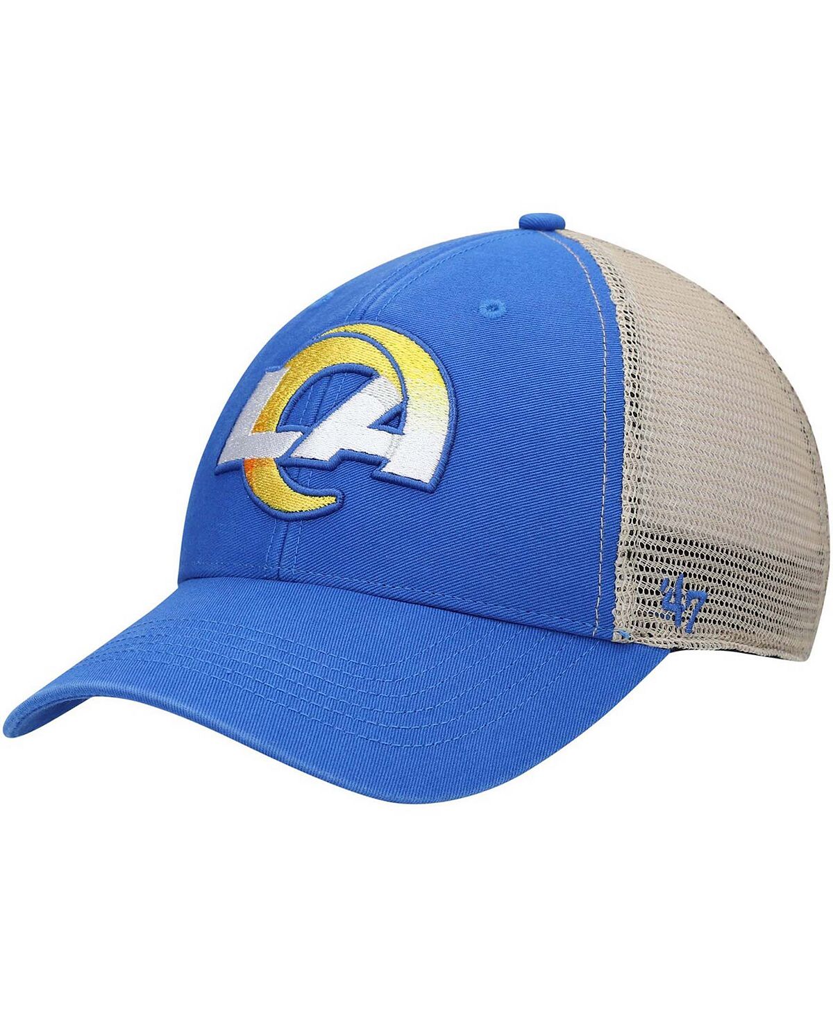 Мужская кепка Snapback с логотипом Royal, натурального цвета Los Angeles Rams Flagship MVP '47 Brand