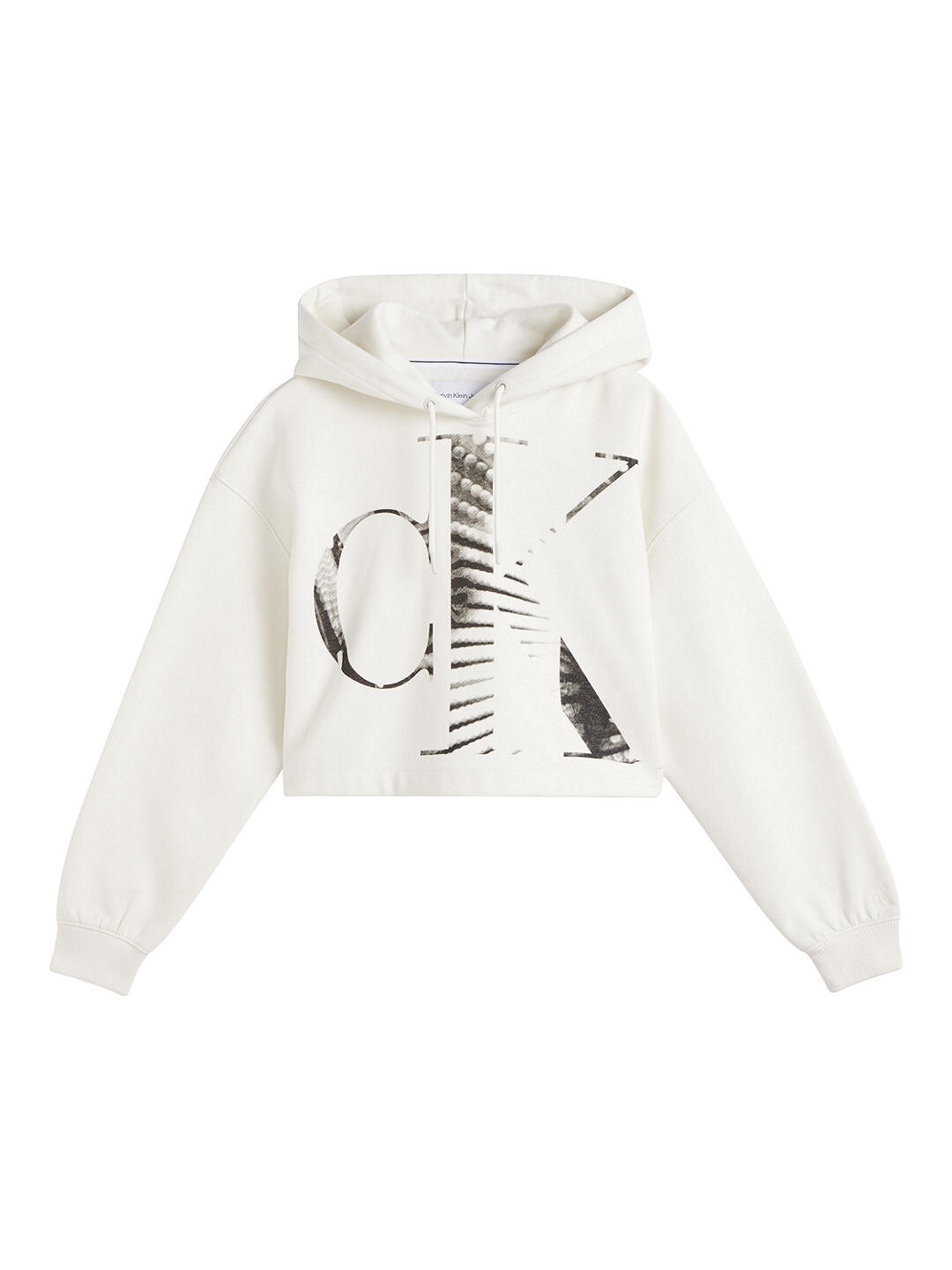 

Хлопковая толстовка Calvin Klein Blown Up CK, цвет слоновой кости
