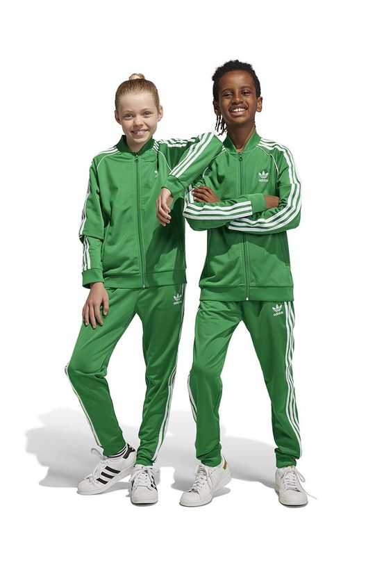 цена Детские спортивные брюки adidas Originals, зеленый