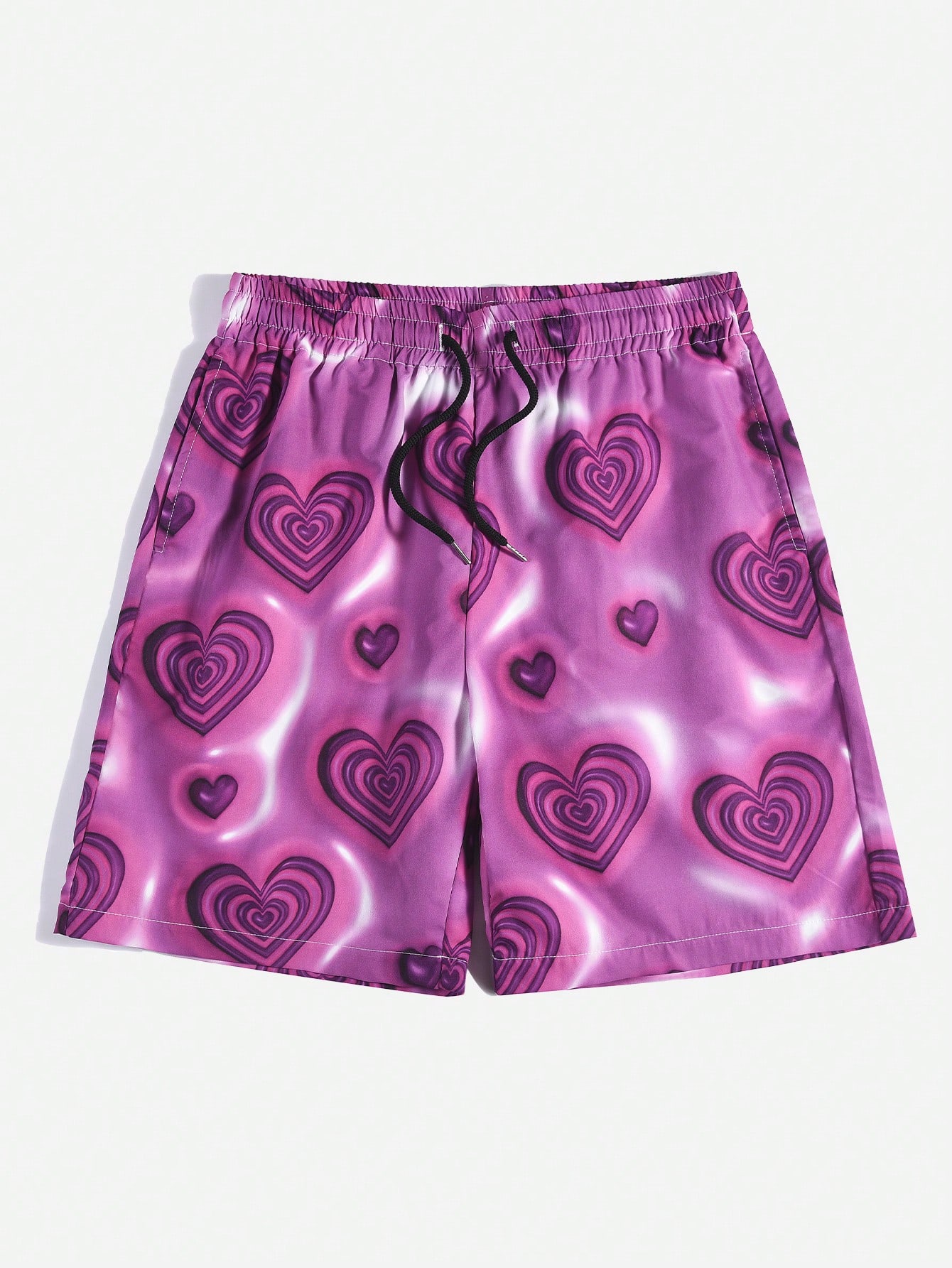 Мужские шорты с принтом сердечек ROMWE Street Life, фиолетовый
