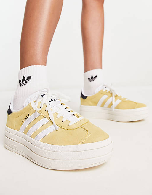 

Желтые кроссовки на платформе adidas Originals Gazelle Bold